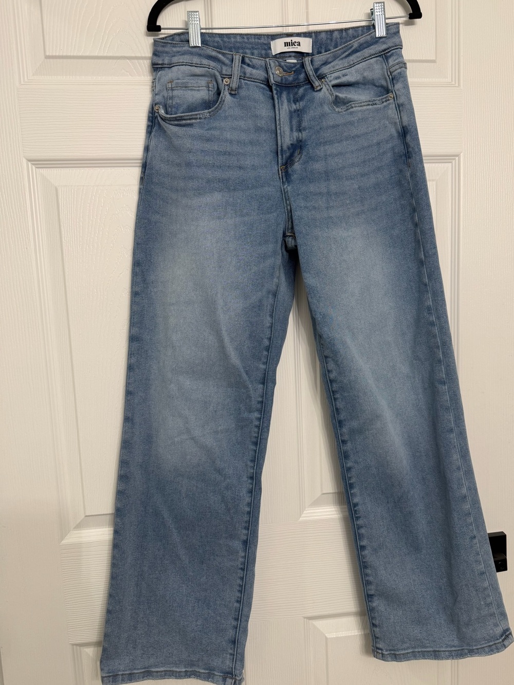 Misa Light Wash Boot-Cut Jeans in Blue